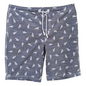 Johnnie O Avon Surf Shorts Boys Twilight Blue Swimsuit 8" Board Shorts Size 14